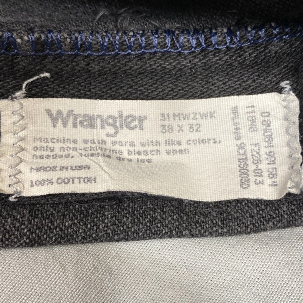 VTG Wrangler Jeans Men 38x32 Black Denim Bootcut Rodeo Western Cowboy - Picture 8 of 11